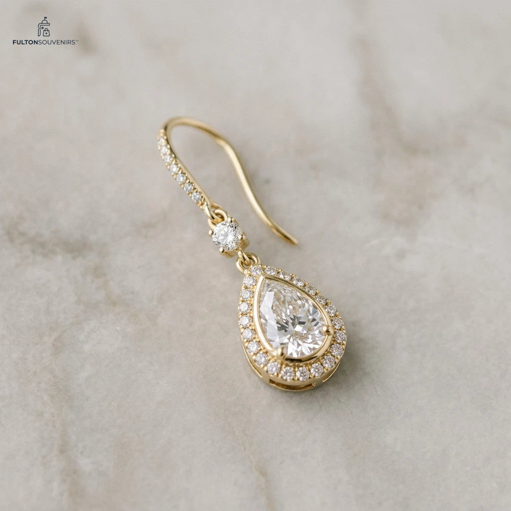 FultonSouvenirs™ Aurora Drop Crystal Keepsake Earring